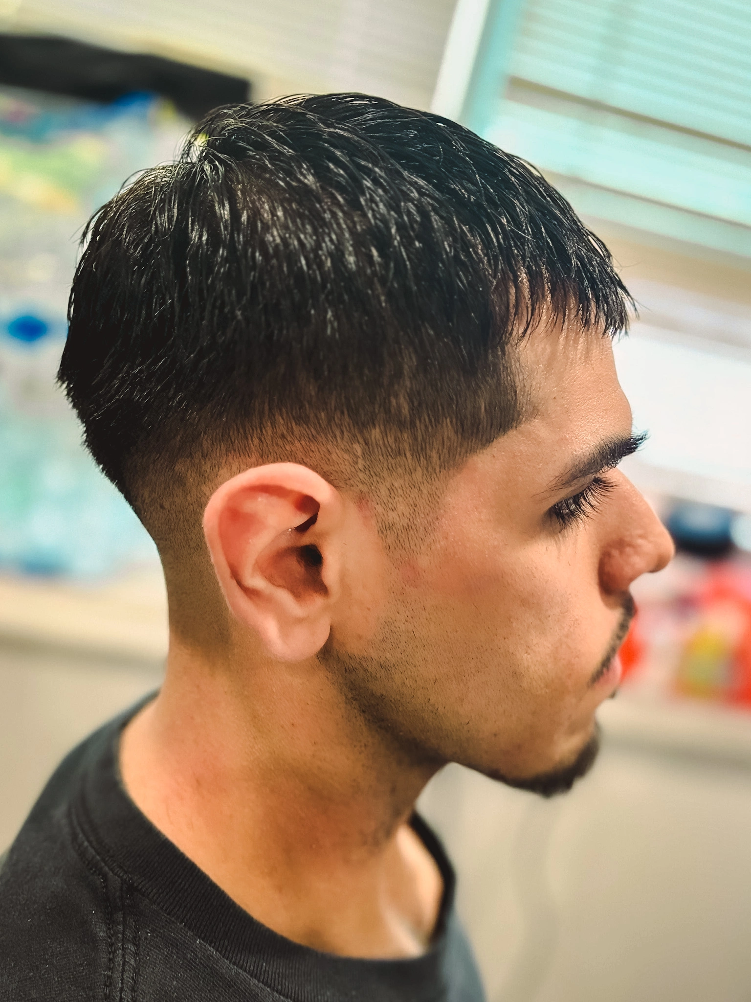 Professional fade haircut side view